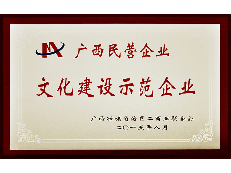 2015廣西民營企業(yè)文化建設示范企業(yè)獎牌